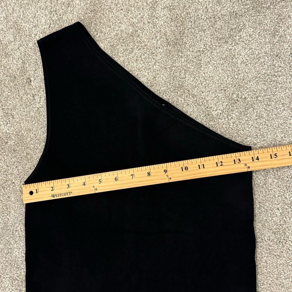 Shona Joy Basic Lucy One Shoulder Midi Dress Black Size Medium Like New - Picture 7 of 10